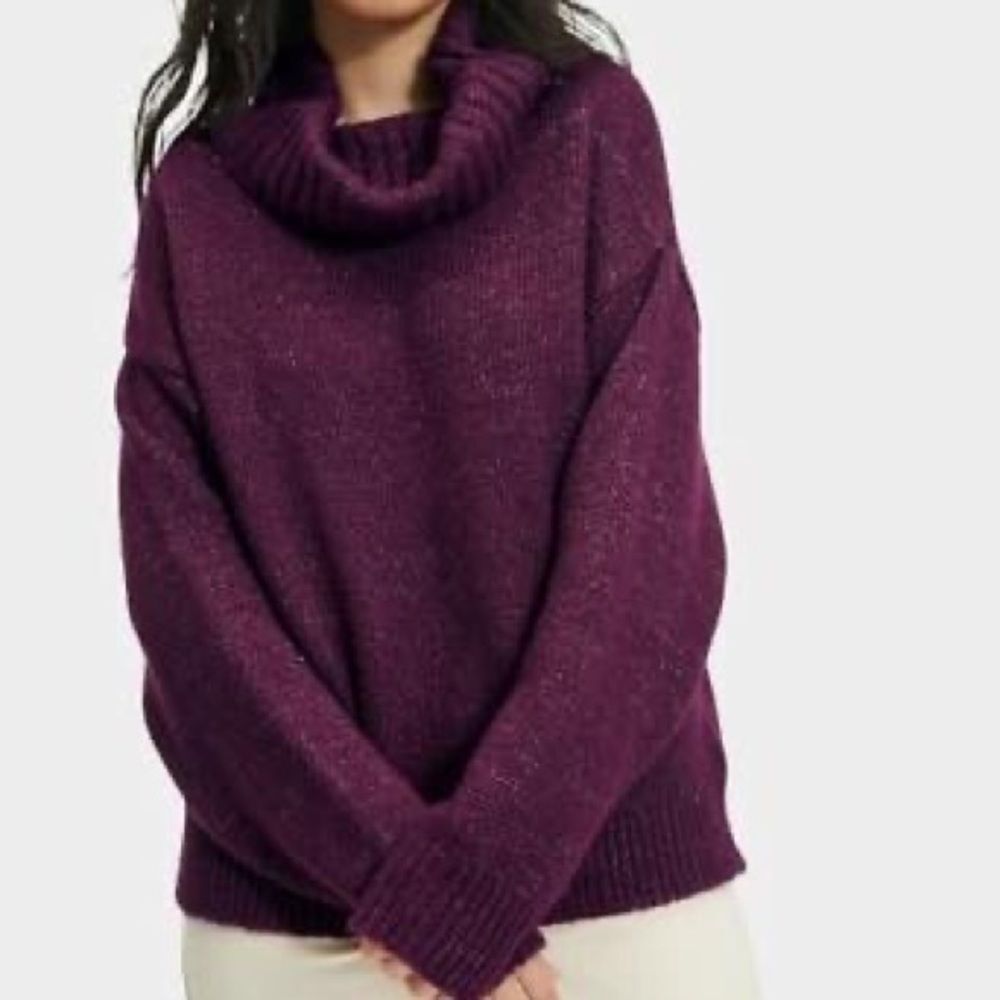 French Connection Women's Burgundy Sweater Size L